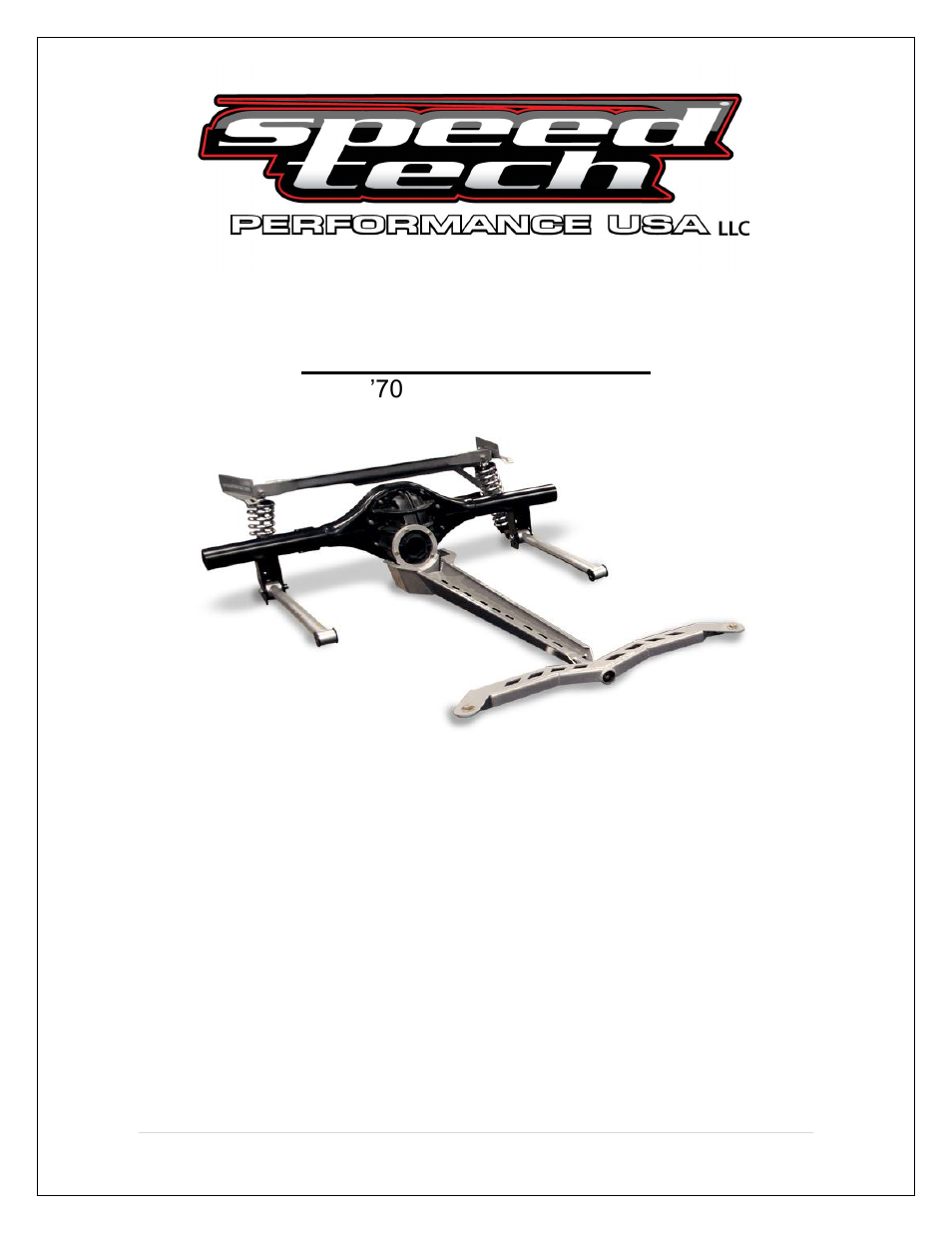 Speedtech 70-81 Camaro Torque Arm User Manual | 20 pages