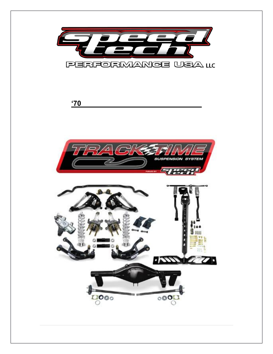 Speedtech 70-81 Camaro Track Time Suspension User Manual | 12 pages