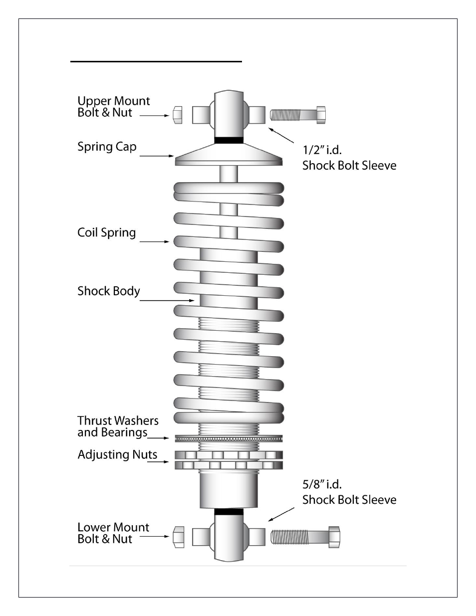 Shock assembly diagram | Speedtech A Body Rear Coilover User Manual | Page 12 / 16