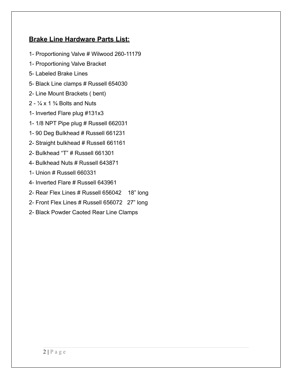 Speedtech Brake Line Kit User Manual | Page 2 / 12