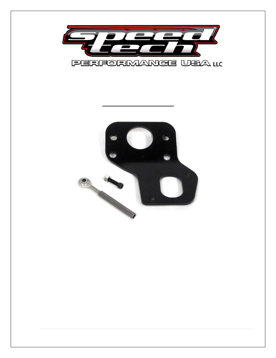 Speedtech Clutch Master Bracket User Manual | 8 pages