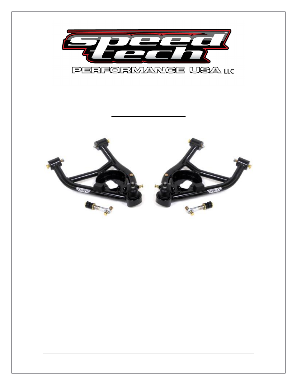 Speedtech Lower Control Arm User Manual | 8 pages