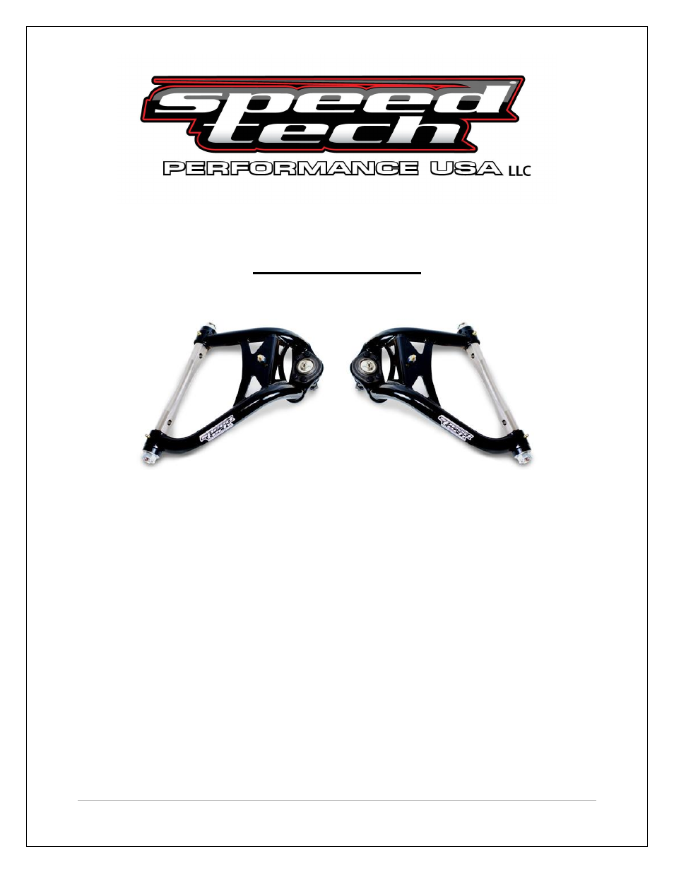 Speedtech Upper Control Arm User Manual | 8 pages