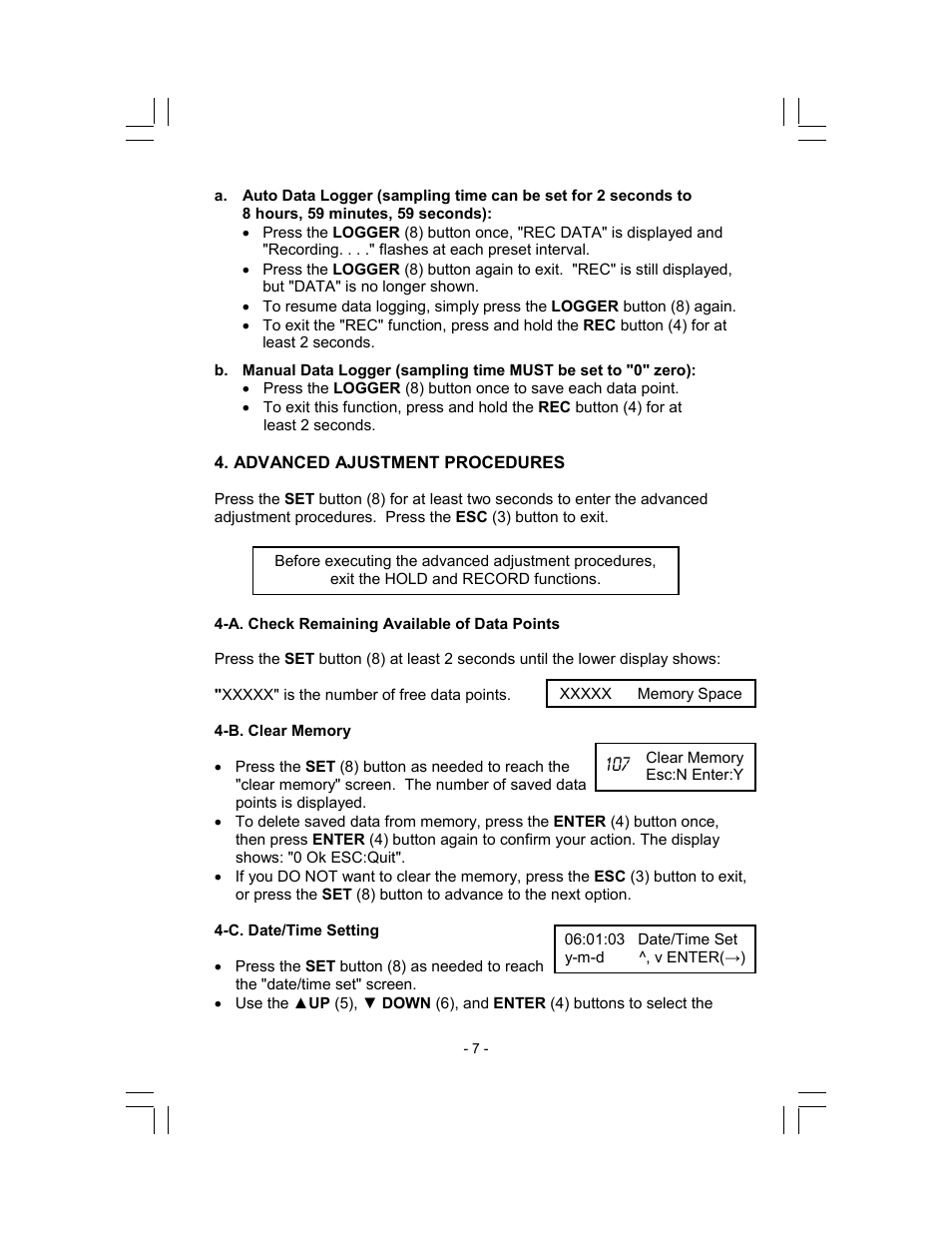 Sper Scientific 840002 Anemometer Hotwire CFM Datalogger User Manual | Page 7 / 12