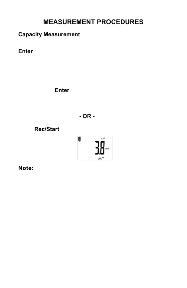 Measurement procedures | Sper Scientific 840034 Psychrometer - Anemometer User Manual | Page 13 / 24