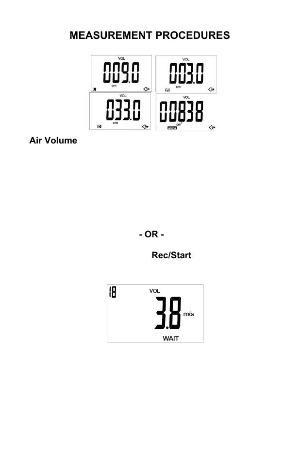 Measurement procedures | Sper Scientific 840034 Psychrometer - Anemometer User Manual | Page 9 / 24