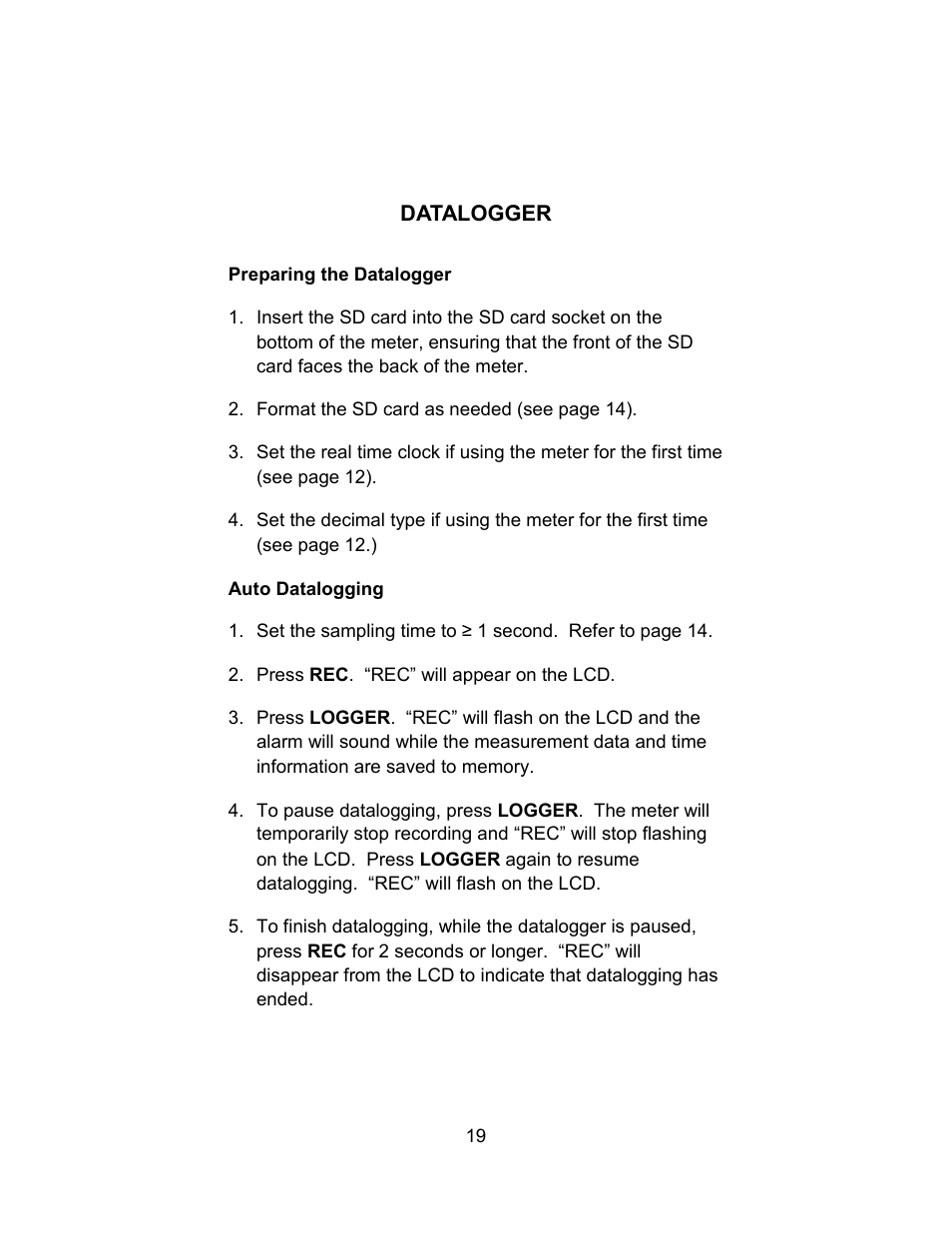 Sper Scientific 850023 Anemometer SD Card Logger User Manual | Page 19 / 32