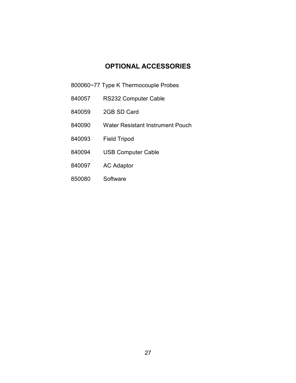 Sper Scientific 850023 Anemometer SD Card Logger User Manual | Page 27 / 32