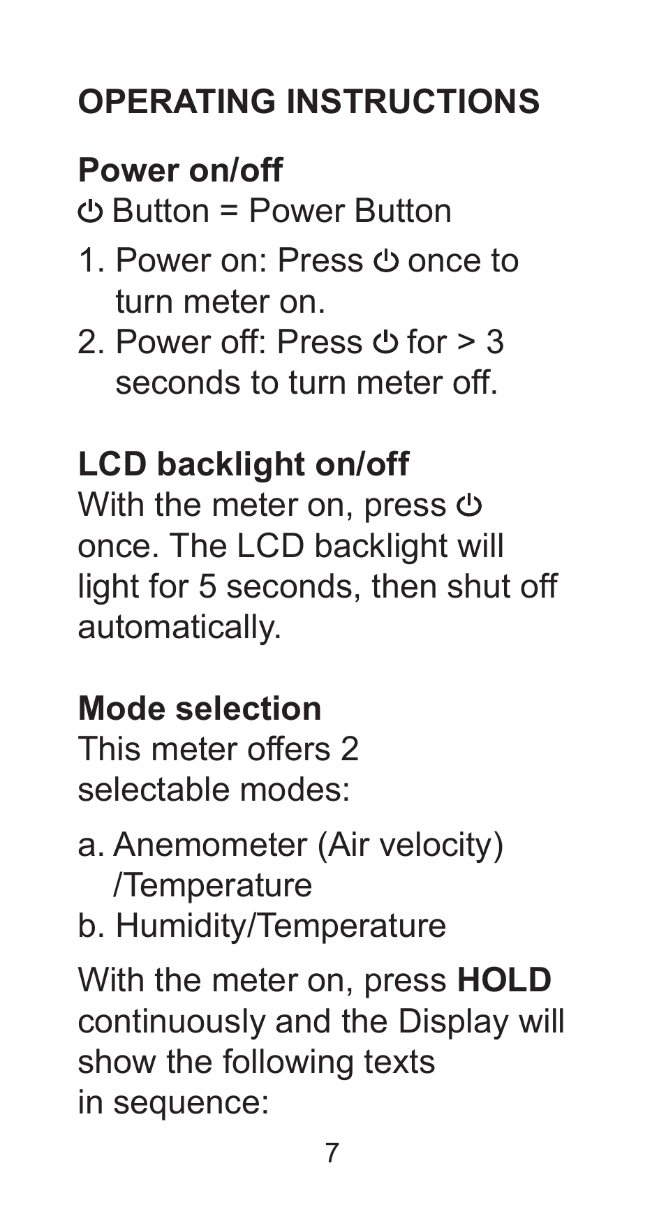 Sper Scientific 850025 Mini Environmental Quality Meter User Manual | Page 7 / 16