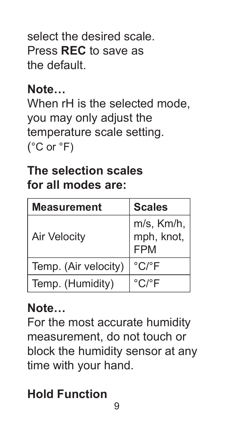 Sper Scientific 850025 Mini Environmental Quality Meter User Manual | Page 9 / 16