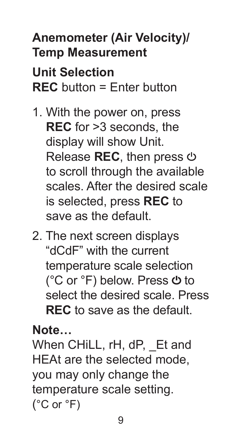 Sper Scientific 850026 Mini Environmental Quality Meter User Manual | Page 9 / 20