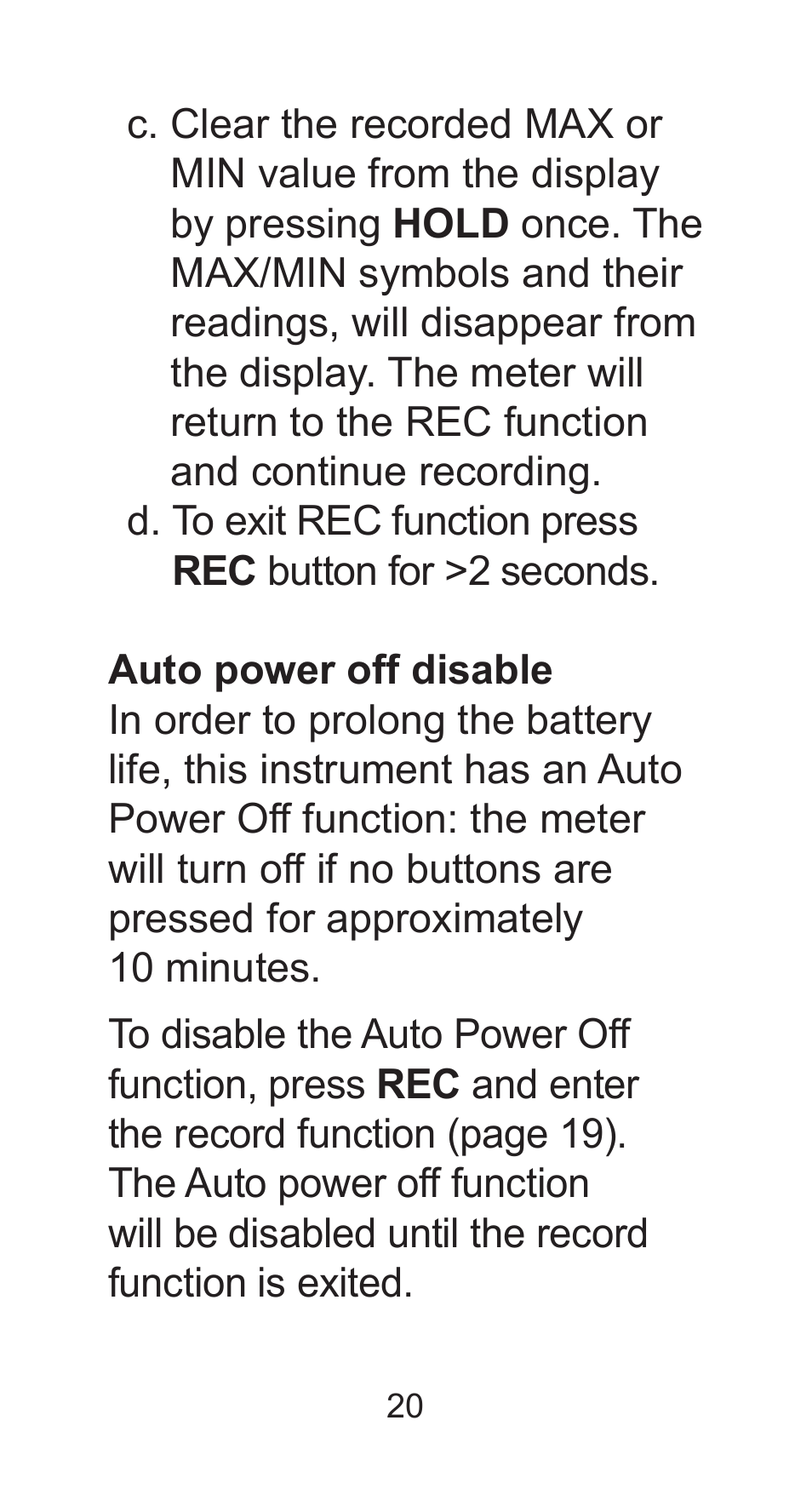 Sper Scientific 850027 Mini Environmental Quality Meter User Manual | Page 20 / 28