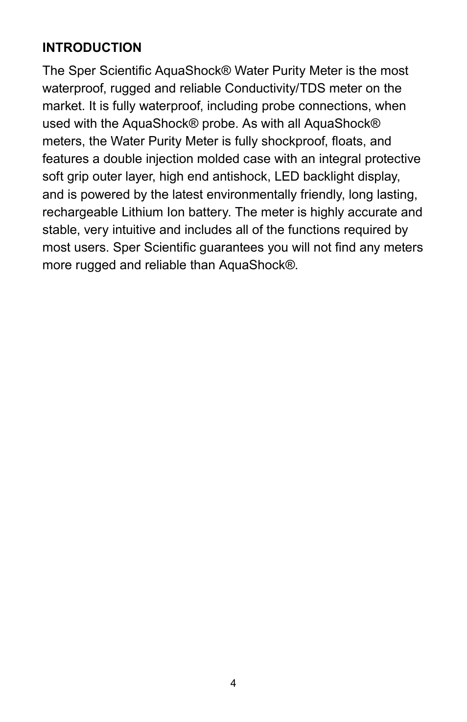 Sper Scientific 850034K AquaShock® Water Purity Kit User Manual | Page 4 / 24