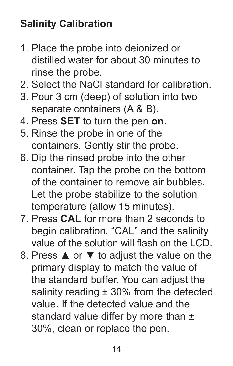 Sper Scientific 850037 Large Display Conductivity Pen User Manual | Page 14 / 56