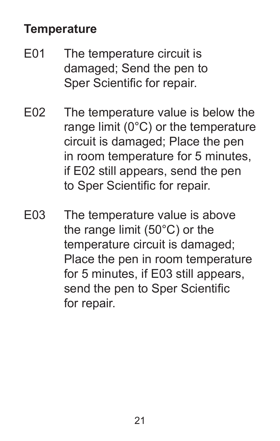 Sper Scientific 850037 Large Display Conductivity Pen User Manual | Page 21 / 56