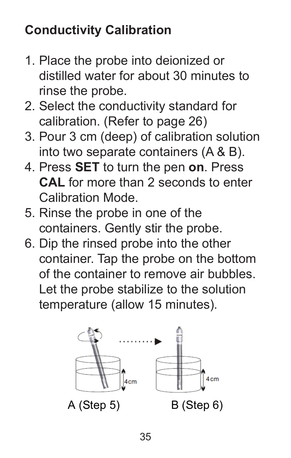 Calibration | Sper Scientific 850037 Large Display Conductivity Pen User Manual | Page 35 / 56