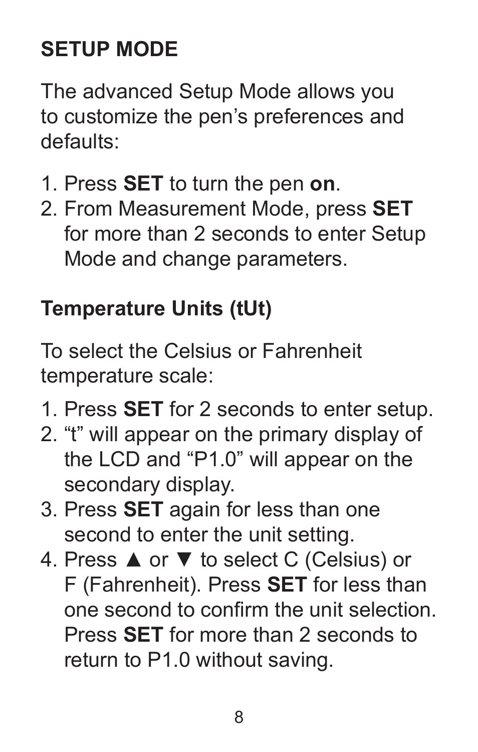 Sper Scientific 850037 Large Display Conductivity Pen User Manual | Page 8 / 56