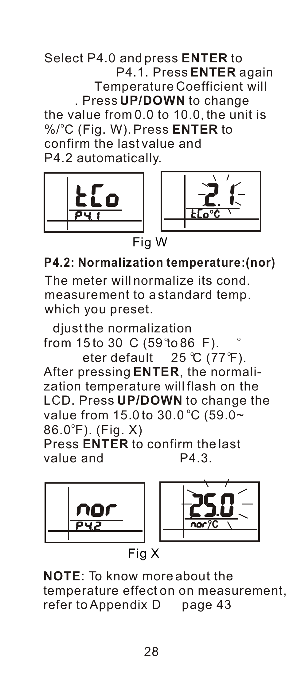 Adjust the normalization temperature, The m eter default is 25 c (77, Fig x | Sper Scientific 850038 Pure Water Meter User Manual | Page 29 / 45