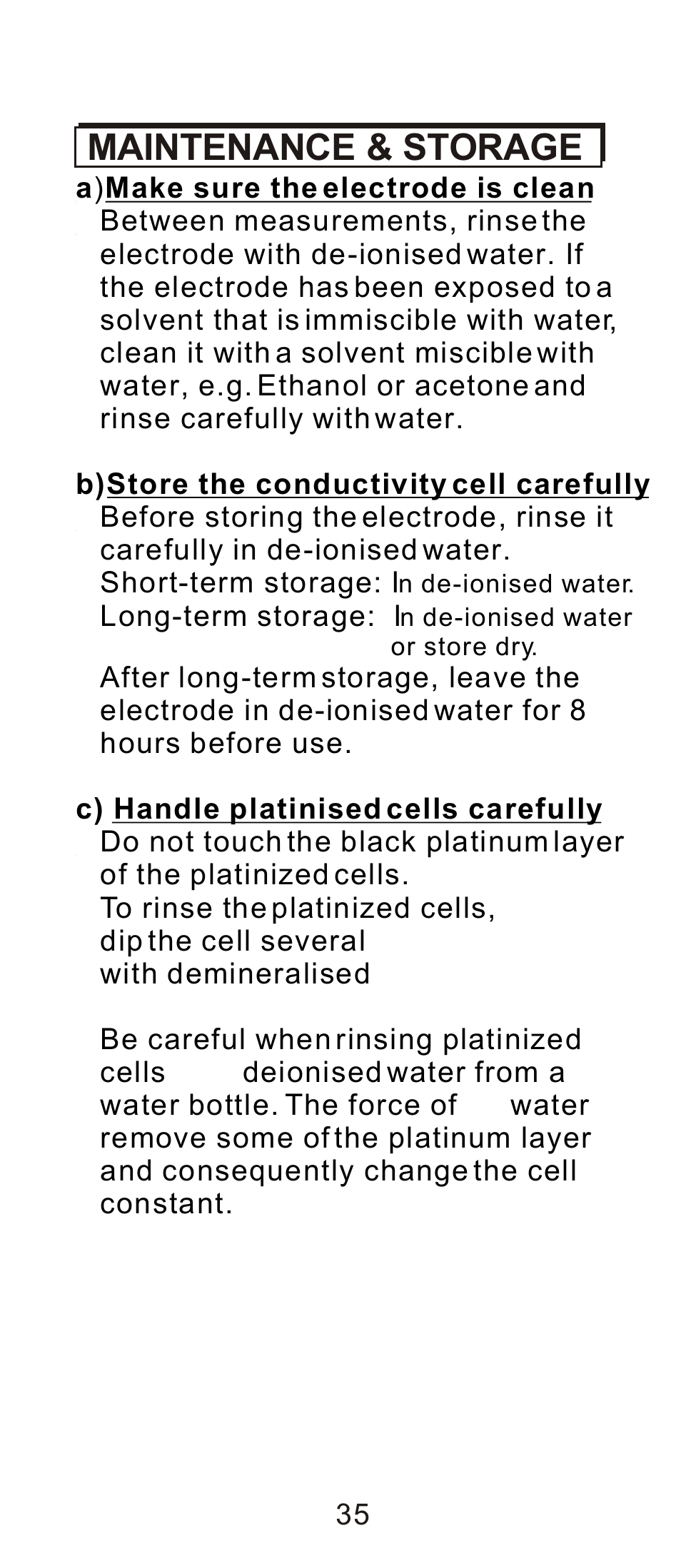 Maintenance & storage | Sper Scientific 850038 Pure Water Meter User Manual | Page 37 / 45