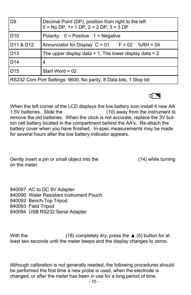 Sper Scientific 850039 Conductivity TDS Meter - Datalogging User Manual | Page 10 / 12