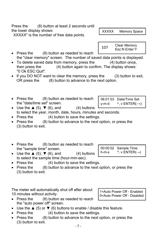 Sper Scientific 850039 Conductivity TDS Meter - Datalogging User Manual | Page 7 / 12