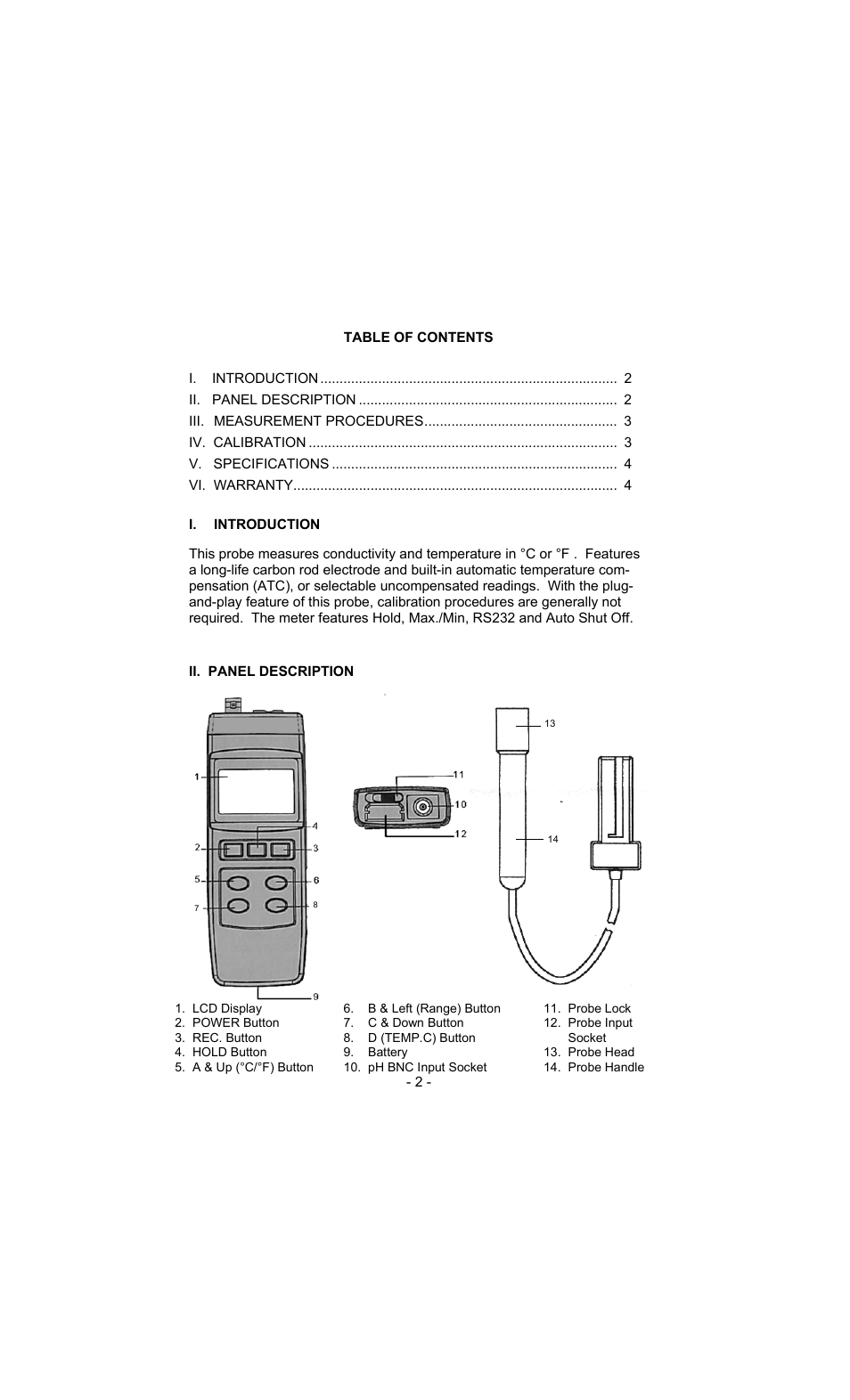 Sper Scientific 850083 Conductivity Probe User Manual | Page 2 / 4