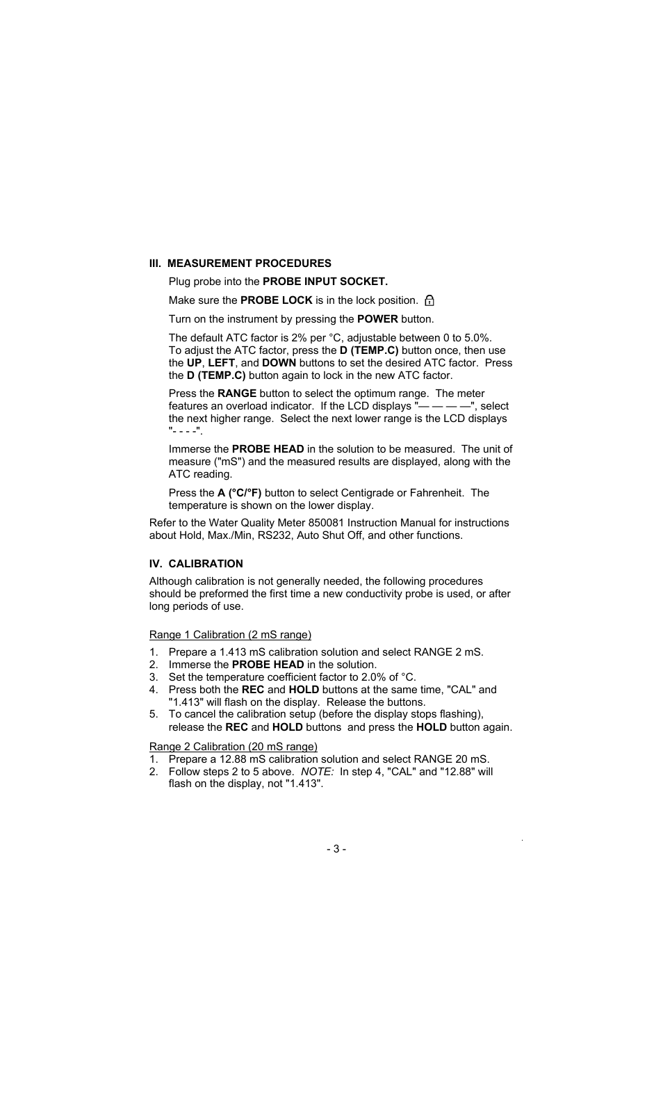 Sper Scientific 850083 Conductivity Probe User Manual | Page 3 / 4