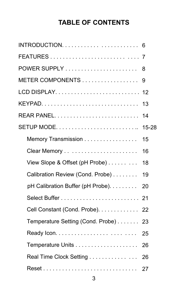 Sper Scientific 860031 pH - mV Bench-Top Meter User Manual | Page 3 / 72