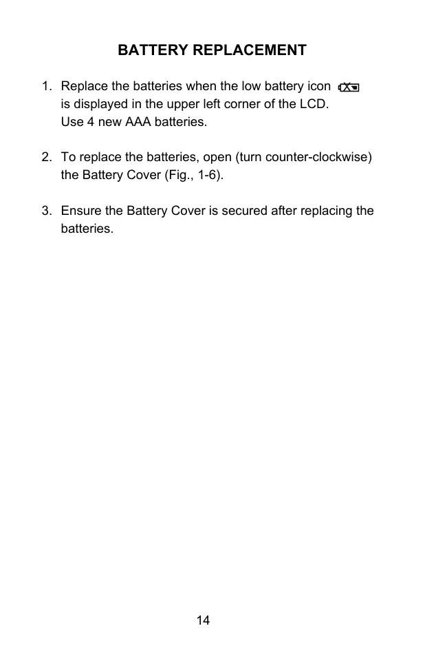 Battery replacement | Sper Scientific 850045 Dissolved Oxygen - DO Pen User Manual | Page 14 / 16