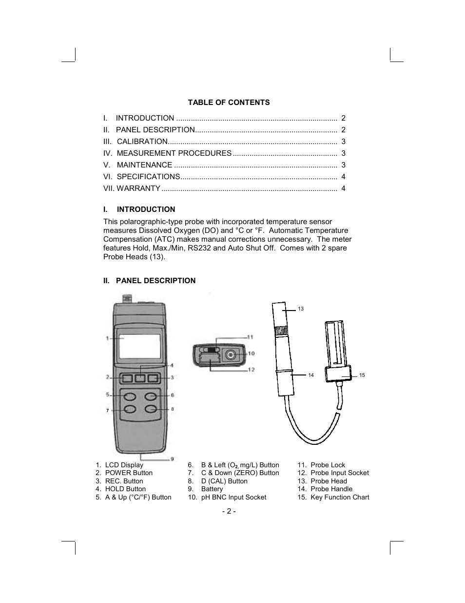 Sper Scientific 850087 Dissolved Oxygen Probe 4 Meter Cable User Manual | Page 2 / 4