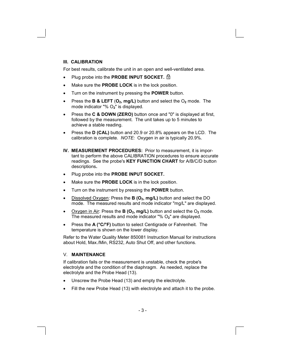 Sper Scientific 850087 Dissolved Oxygen Probe 4 Meter Cable User Manual | Page 3 / 4