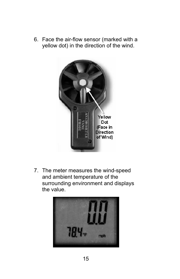 Measurement procedures | Sper Scientific 850068 Hybrid Powered Environmental Meter User Manual | Page 15 / 28