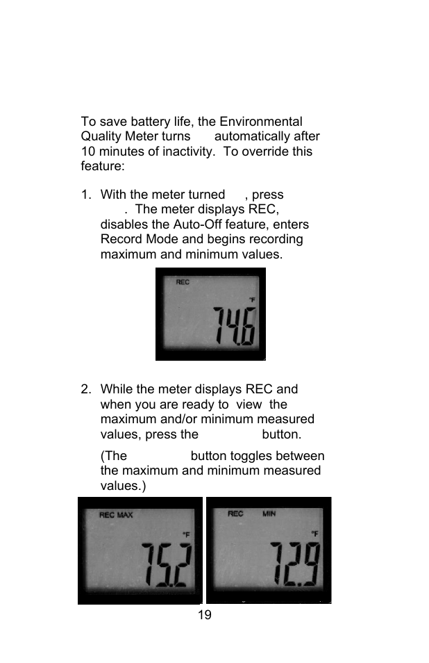 Measurement procedures | Sper Scientific 850068 Hybrid Powered Environmental Meter User Manual | Page 19 / 28