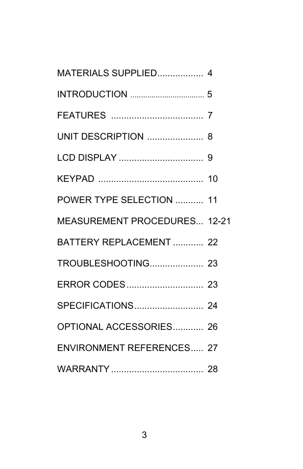 Sper Scientific 850068 Hybrid Powered Environmental Meter User Manual | Page 3 / 28