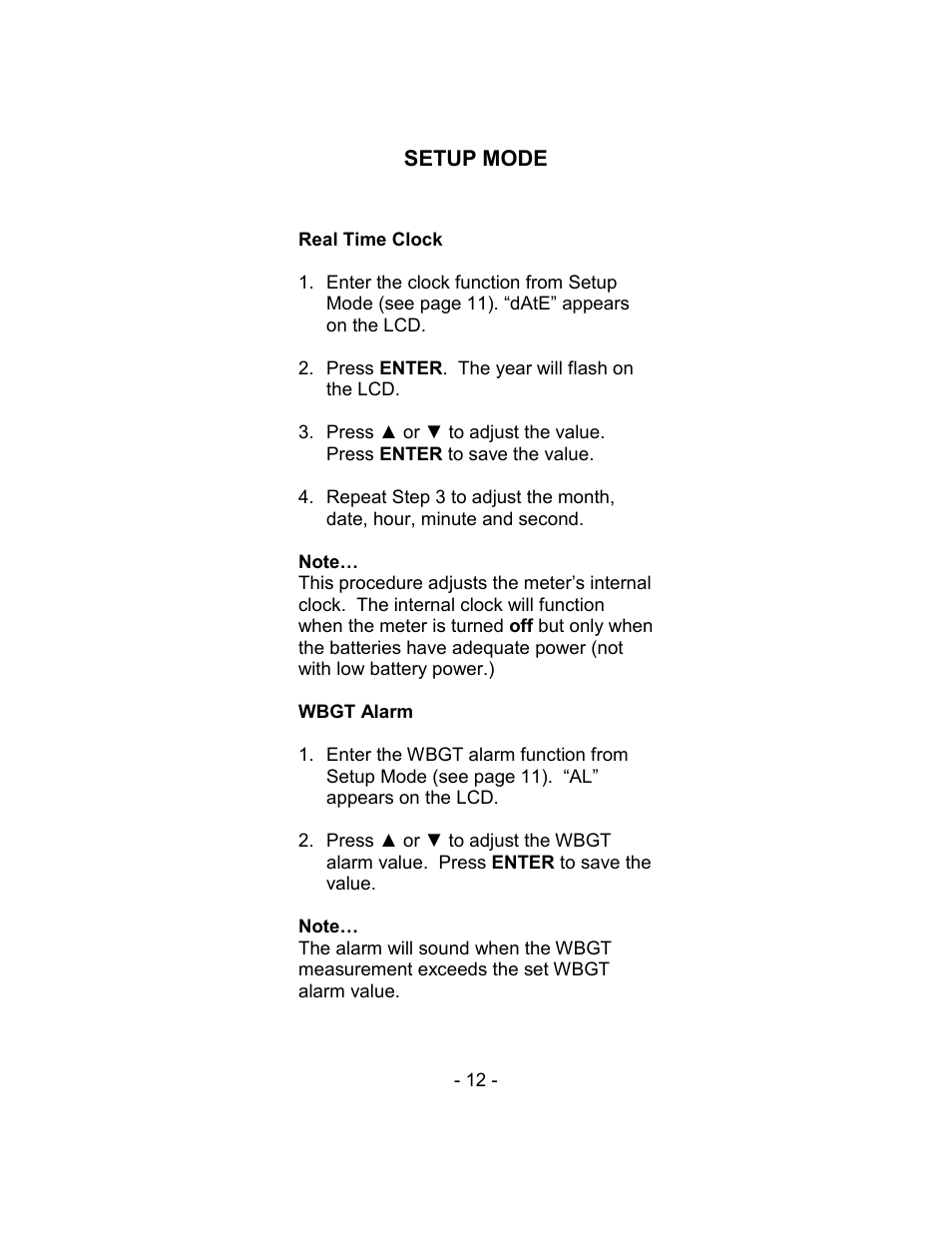 Sper Scientific 800037 WBGT Heat Stress SD Card Logger User Manual | Page 12 / 36