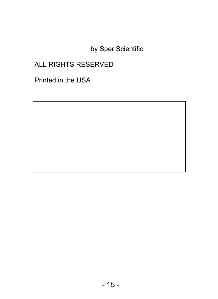 Sper Scientific 800047 Oxygen Pen User Manual | Page 15 / 16