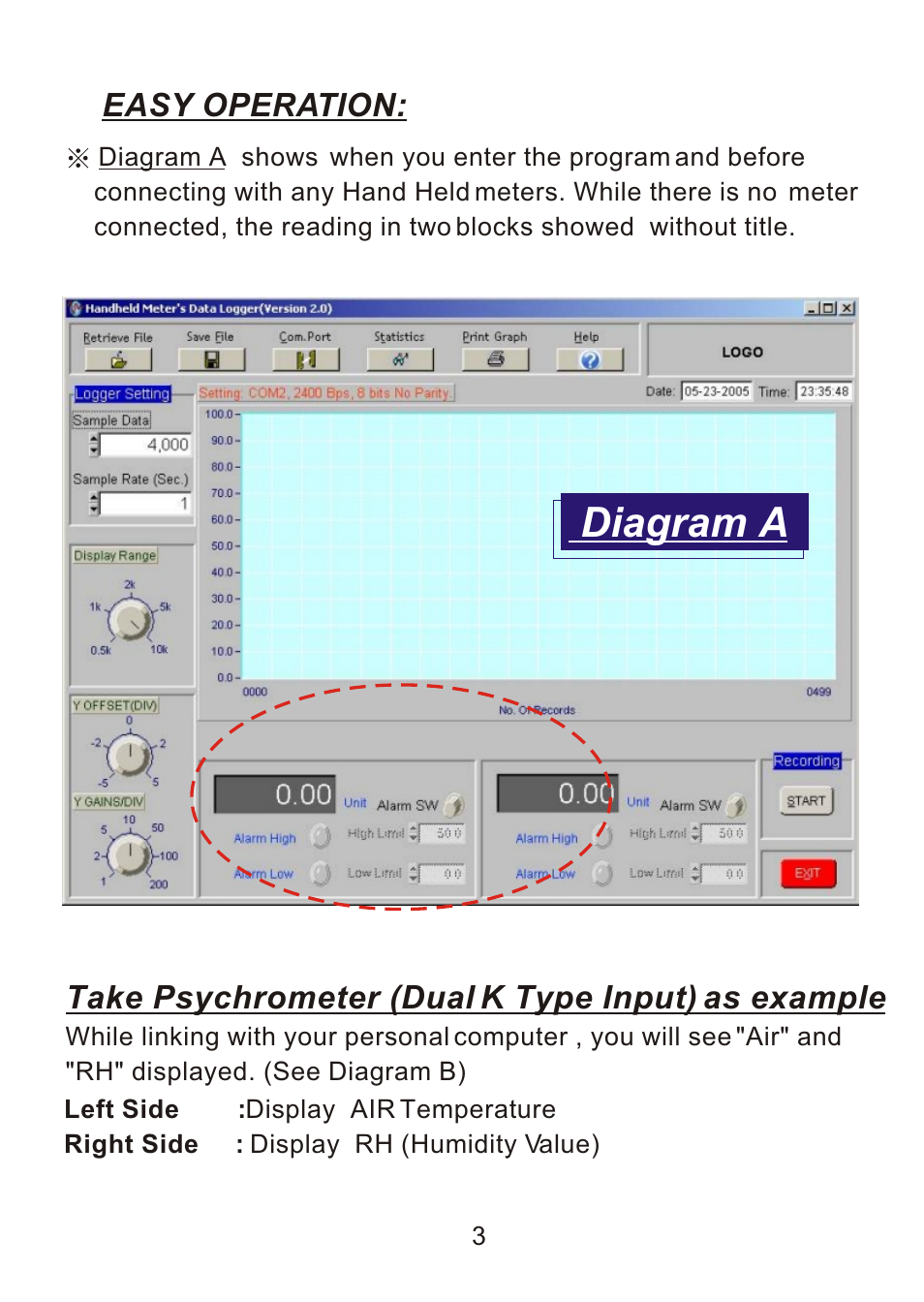 Diagram a | Sper Scientific 840052 Data Acquisition Software User Manual | Page 5 / 26