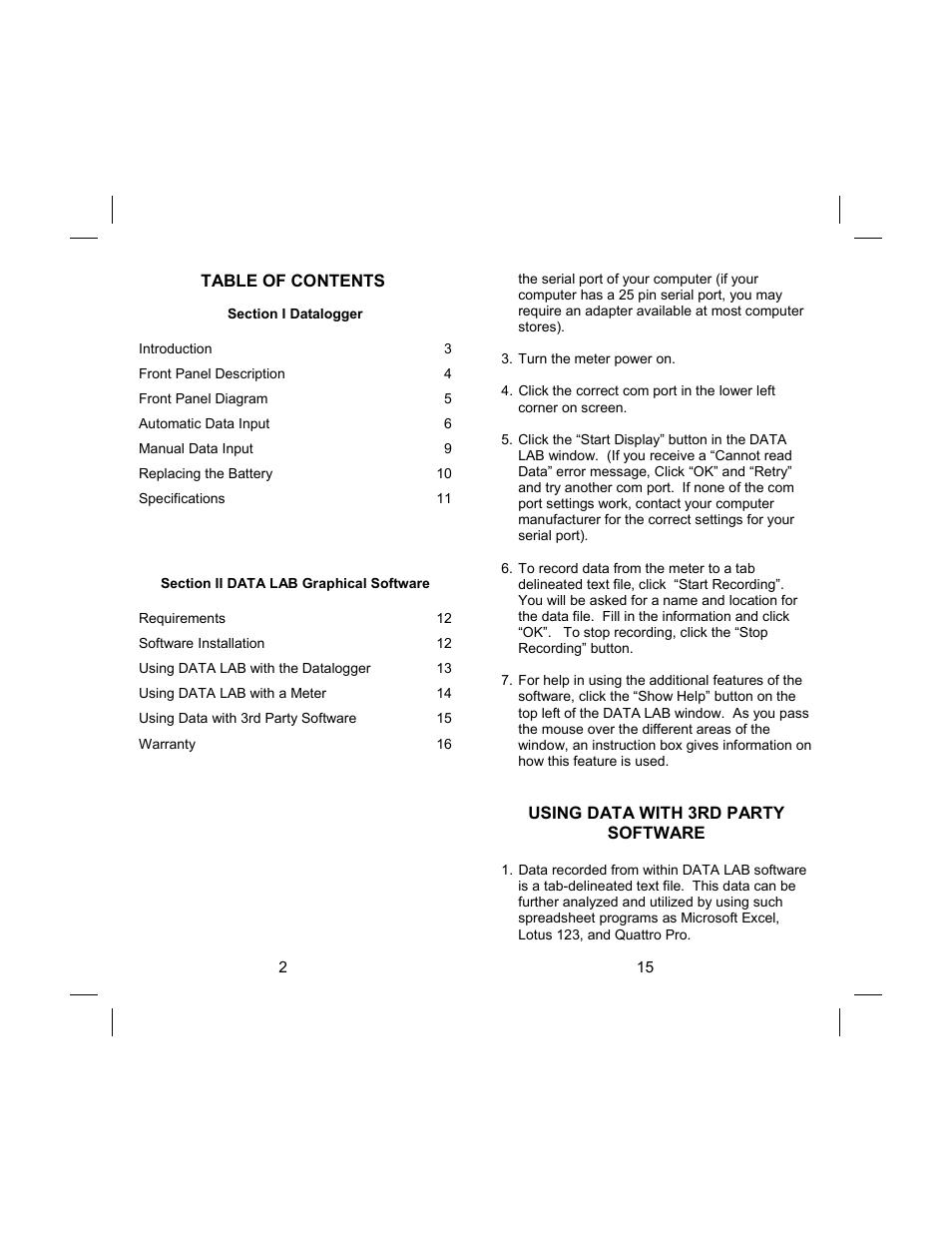 Sper Scientific 840051 Datalogger User Manual | Page 2 / 8