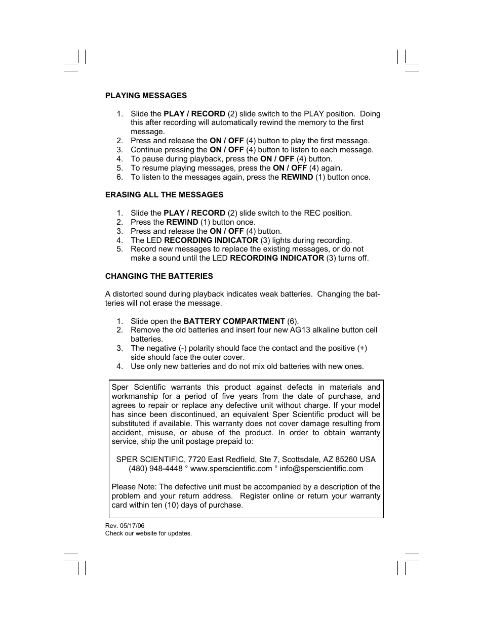 Sper Scientific 100000 Micro Recording Card User Manual | Page 2 / 2