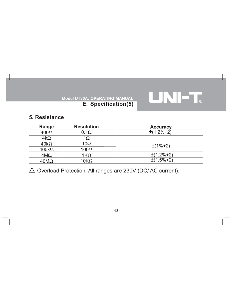 Sper Scientific 840073 Multimeter - Auto-Ranging User Manual | Page 13 / 32