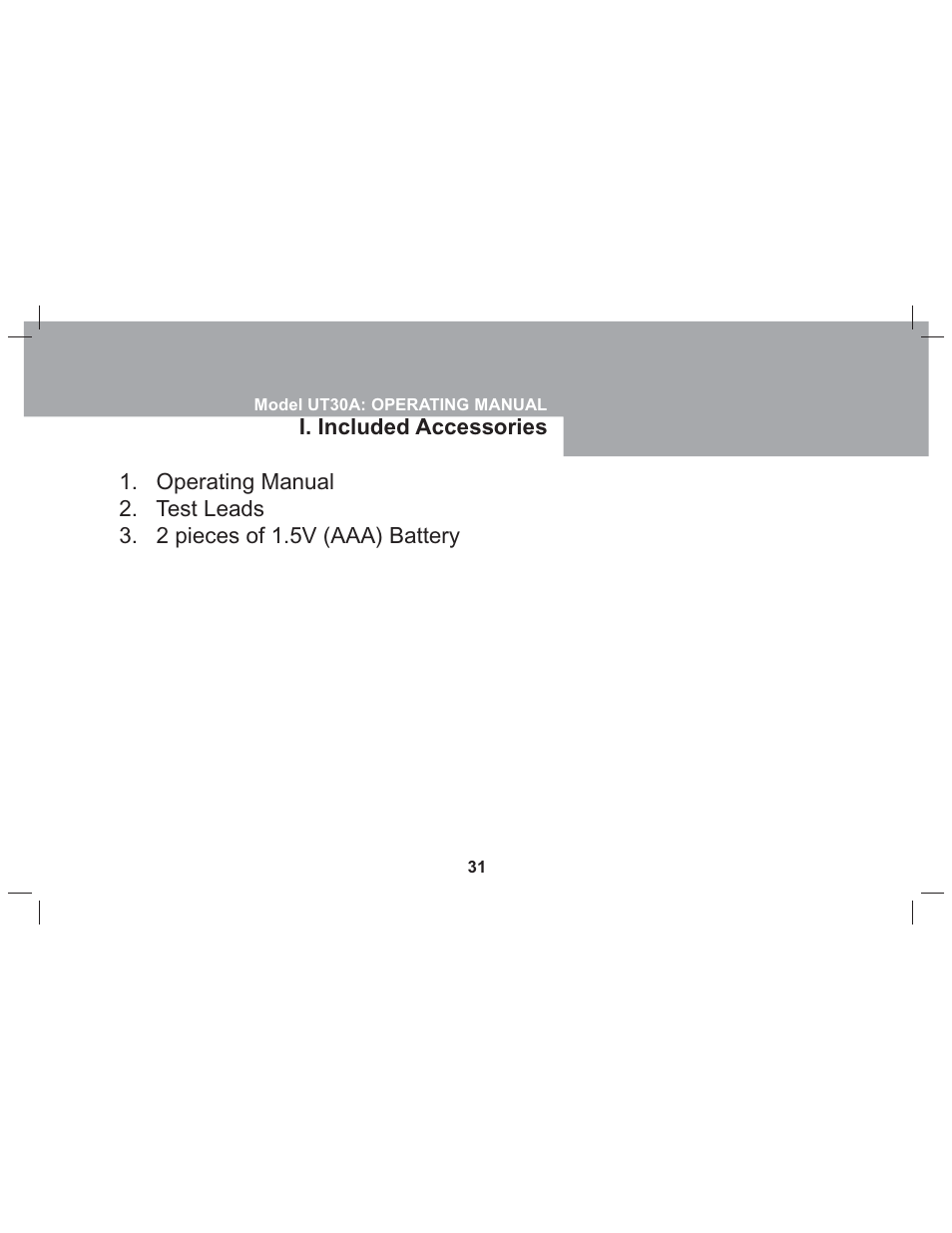 Sper Scientific 840073 Multimeter - Auto-Ranging User Manual | Page 31 / 32