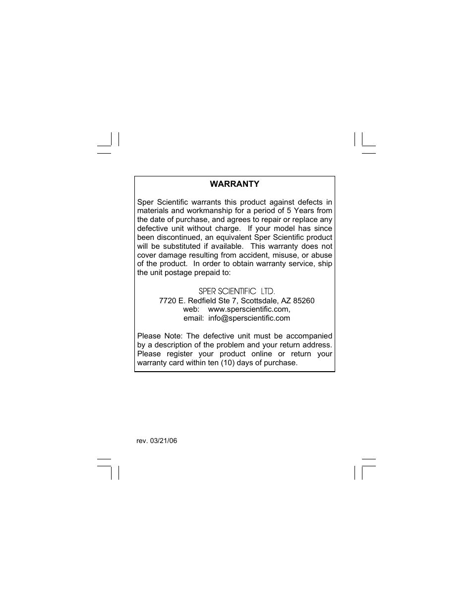 Sper Scientific 330006 UV Light - Laser Pointer - LED Pen User Manual | Page 2 / 2