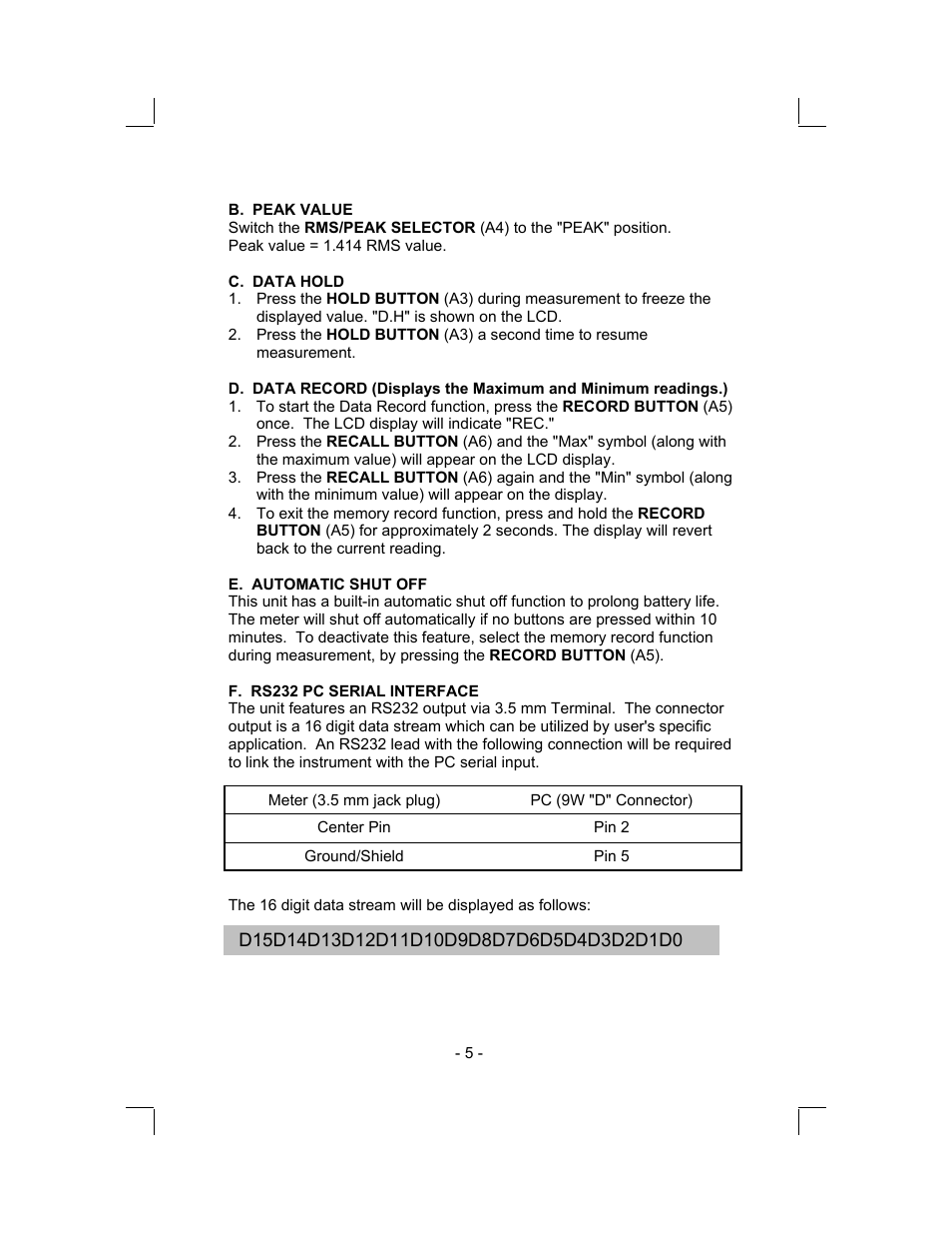Sper Scientific 840063 Vibration Meter User Manual | Page 5 / 8
