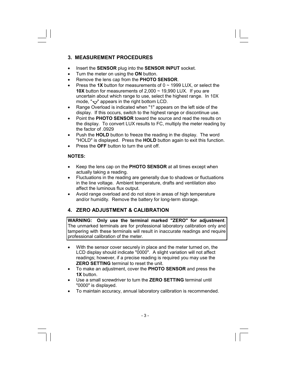 Sper Scientific 840006 Light Meter Lux User Manual | Page 3 / 4