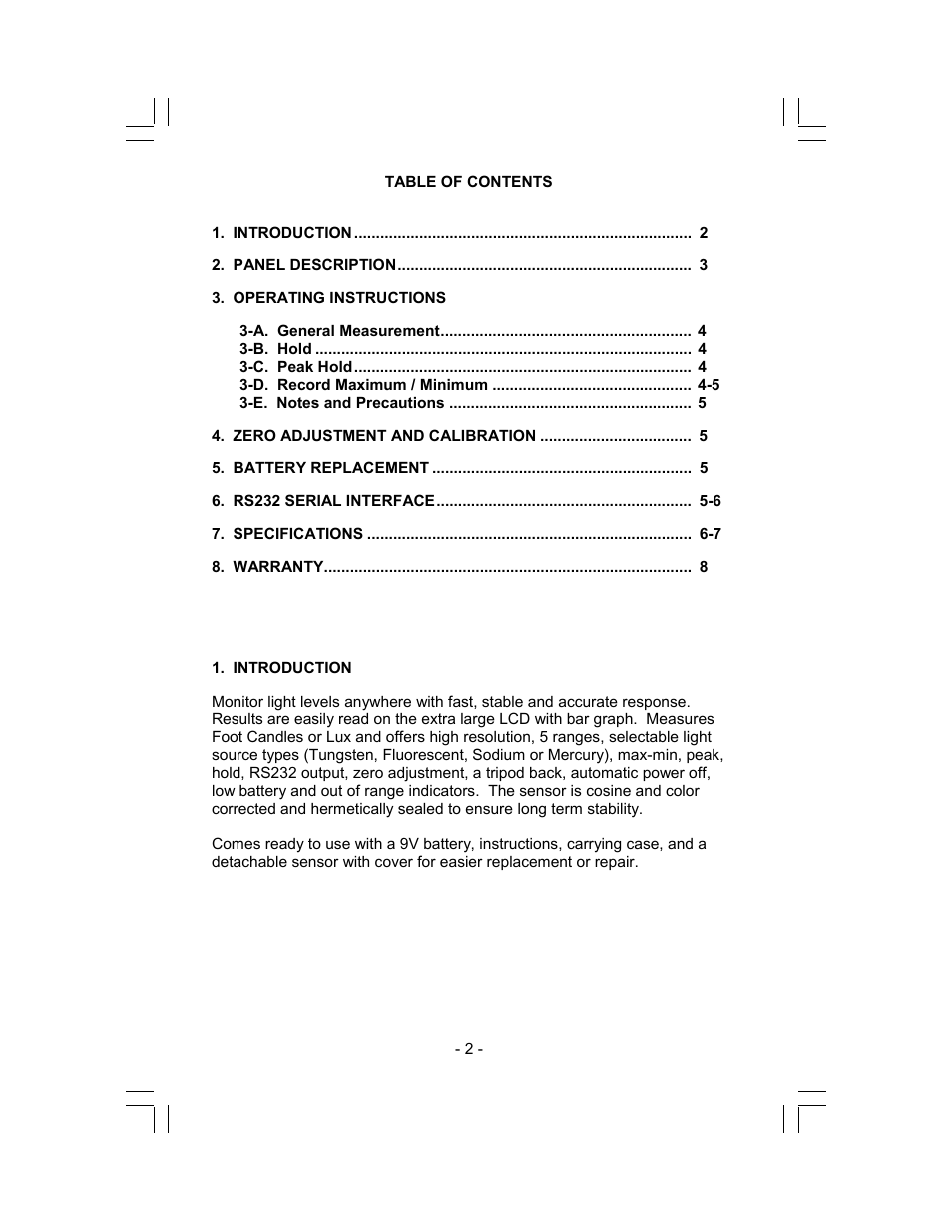 Sper Scientific 840022 Light Meter Advanced User Manual | Page 2 / 8