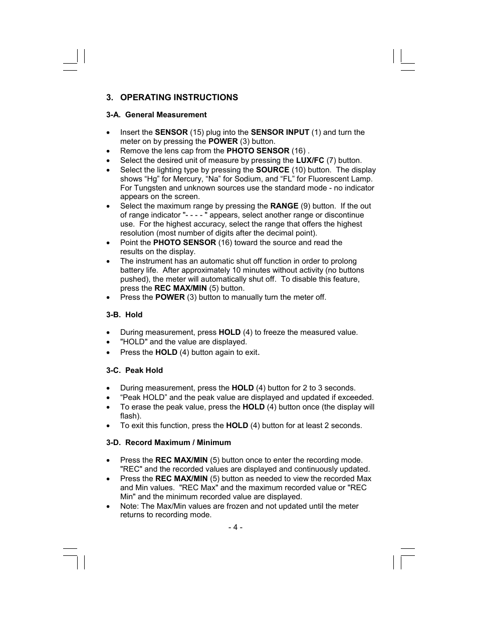 Sper Scientific 840022 Light Meter Advanced User Manual | Page 4 / 8