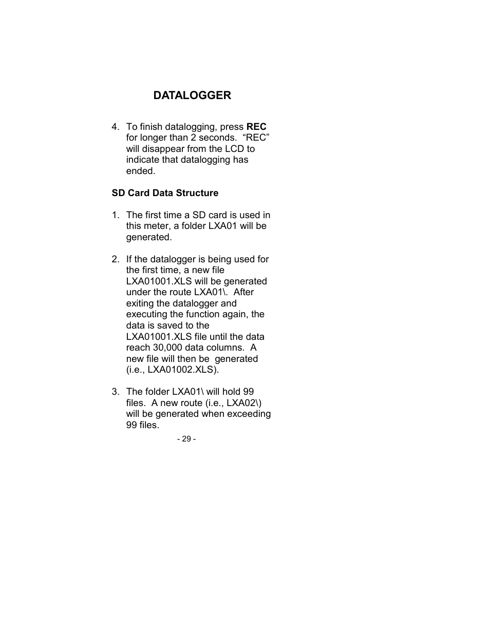 Sper Scientific 850007 Visible Light SD Card Logger User Manual | Page 29 / 44