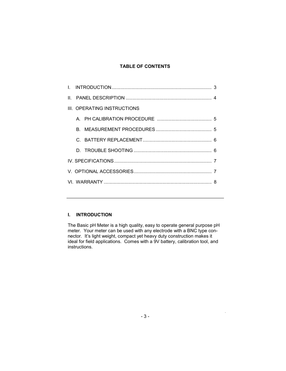 Sper Scientific 840087 pH Meter - Basic User Manual | Page 3 / 8
