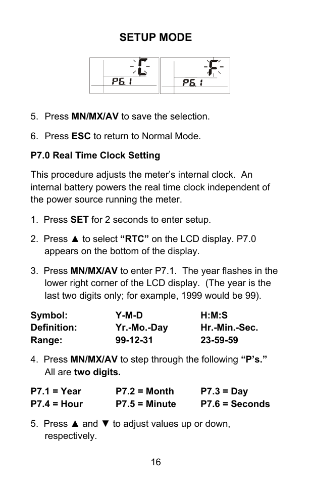 Setup mode | Sper Scientific 850055 pH Meter - Advanced User Manual | Page 16 / 40