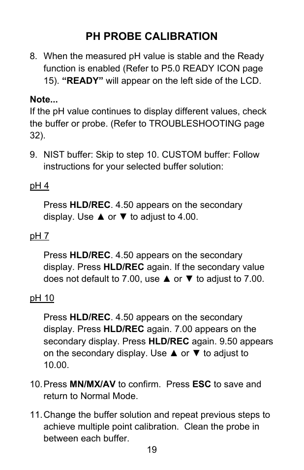 Ph probe calibration | Sper Scientific 850055 pH Meter - Advanced User Manual | Page 19 / 40